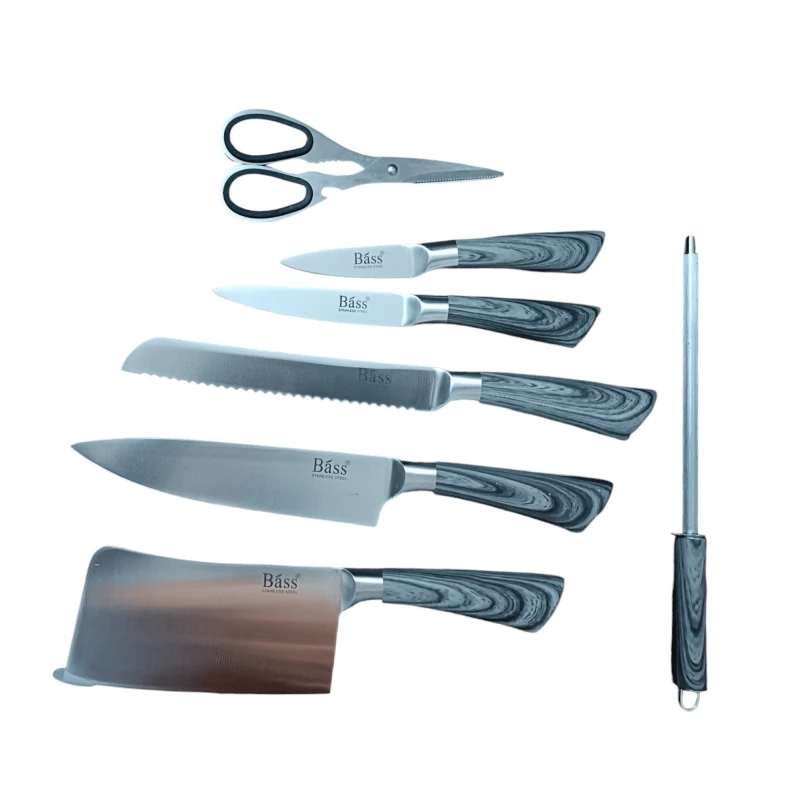 طقم سكاكين باص علي حامل استانلس