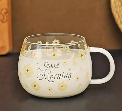 مج زجاجي شفاف فلاور جود مورينج بومبيه