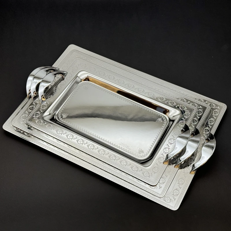 طقم صواني ايطالى 3 قطع – Rect. Viola Inox