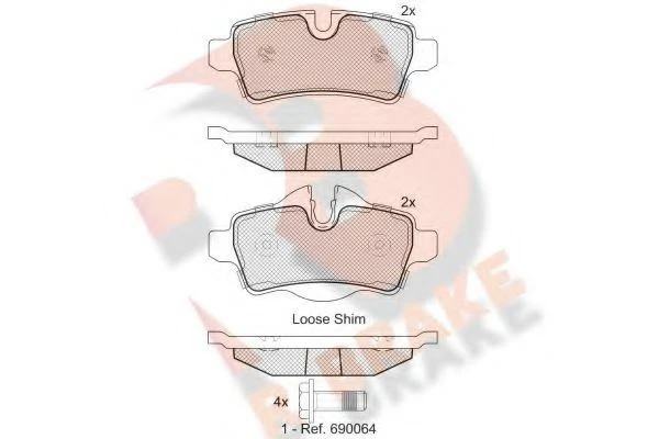 RBRAKE طقم تيل خلفي ميني كوبر R56