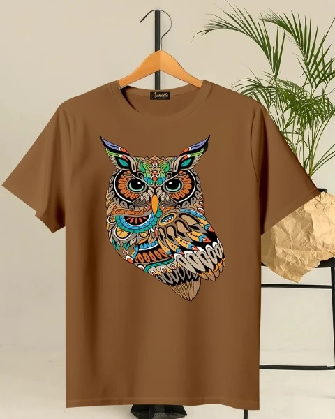 OWL - تيشيرت قطن اللوان متعددة