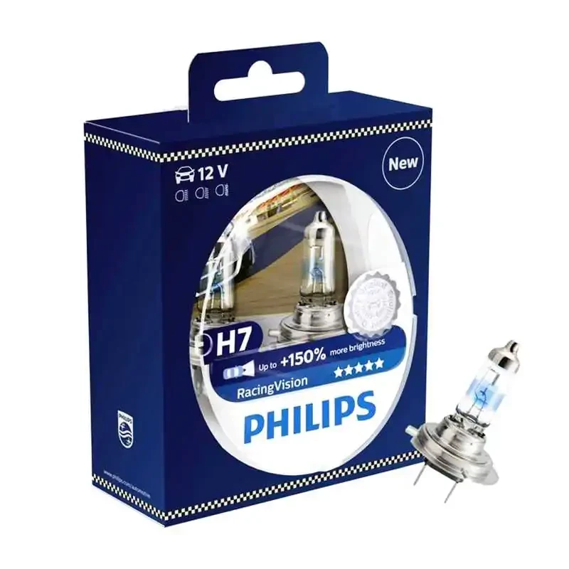 طقم لمبات فيليبس Racing Vision H7 اضاءة 150% اقوي