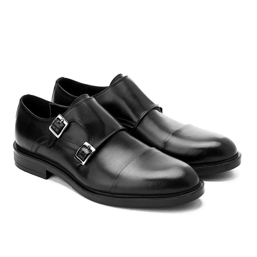 Portland Double Monk Strap Black