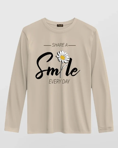 Smile - تيشيرت قطن كم