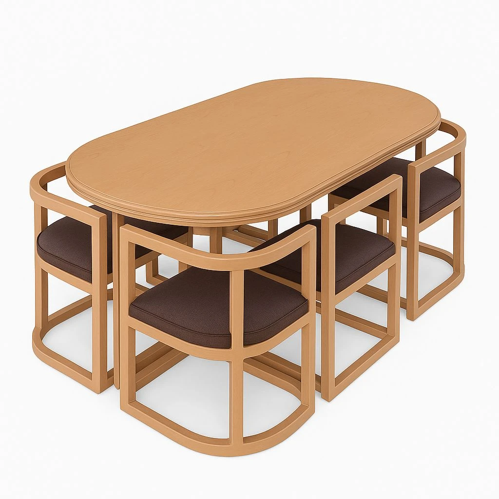 سفرة مودرن متداخلة 6 كراسي