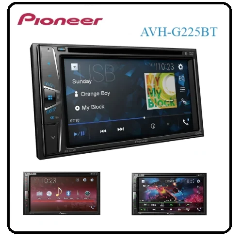 جهاز استقبال AV للوسائط المتعددة DVD مزدوج DIN In-Dash مع شاشة لمس WVGA مقاس 6.2 بوصة (AVH-G225BT)