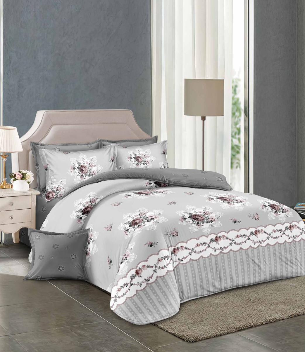 طقم ملايه قطن عامريه 6 قطع 2 ملايه 190x240 مع 2 غطاء مخده طويله 120 سم مع 2 غطاء خداديه