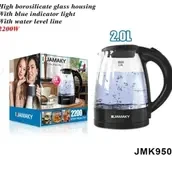 JAMAKY Italy Electric Kettle 2L High Borosilicate Glass Lid 2200W - JMK9507 High Quality Italian Manufacture