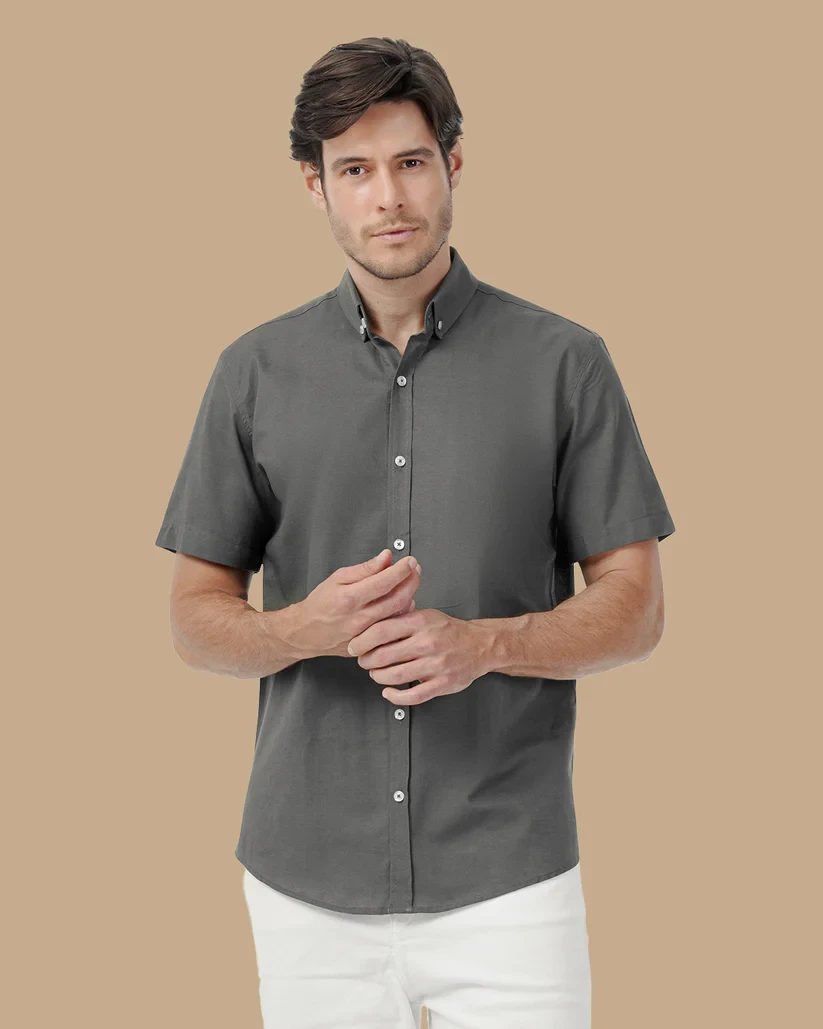 قميص  رجالي Charcoal Linen shirt