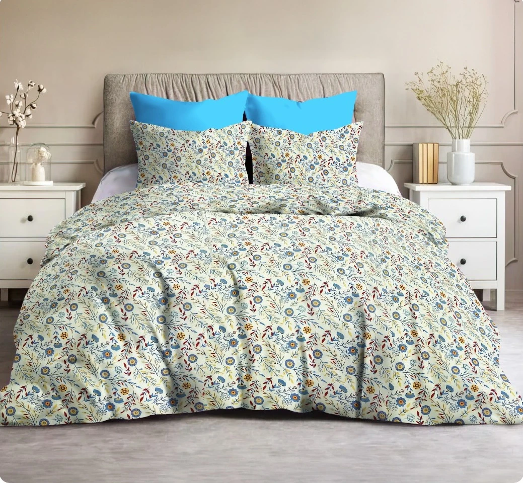 طقم ملايه سرير كبير فلات  مكون من 4قطعه ملايه 260*240 قطن خامه العامريه