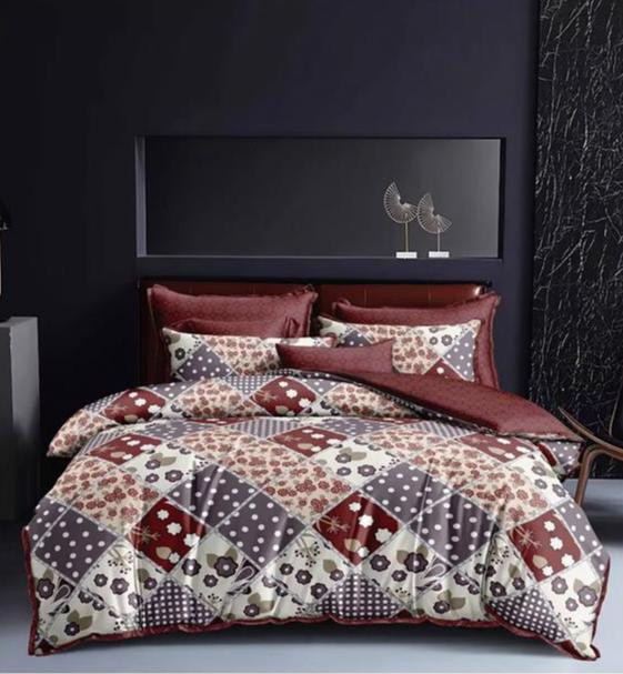 طقم سرير 6 قطع 1 ملاية مقاس 240×260 + خدادية 50×75 + مخدة 160×45  مخلوط 70% قطن 30% بوليستر معالج ضد الانكماش والوبرة