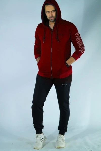 طقم رجالى شتوى هودى وسويت بنس بأكمام طويلة وجيوب أمامية وغطاء للرأس