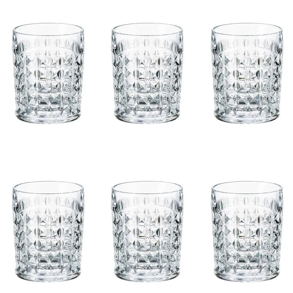 Bohemia Crystal Tumbler Diamond Set, 6 Pieces -230 ml