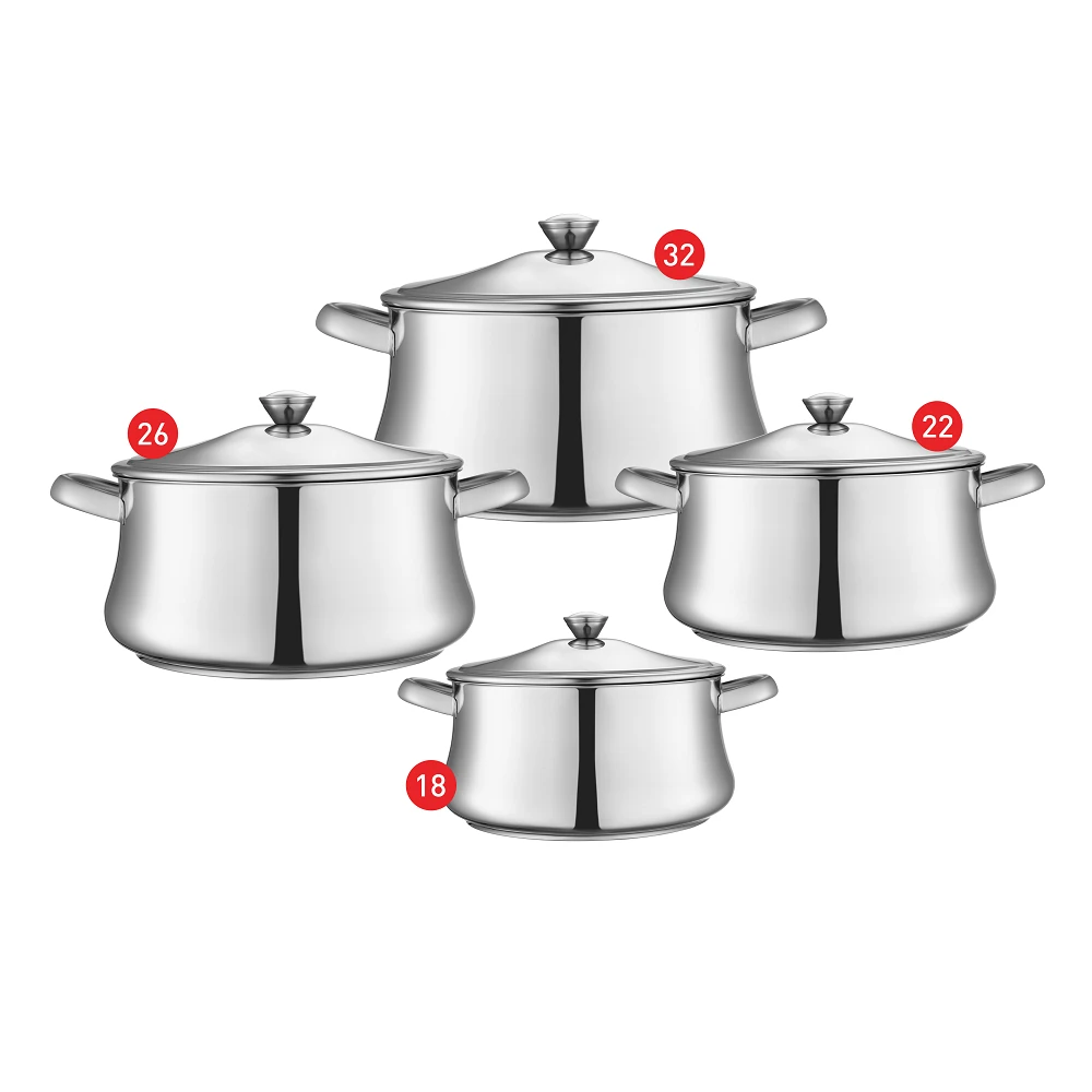 طقم حلل زهران ستانلس ستيل كلاسيك - 18،22،26،32