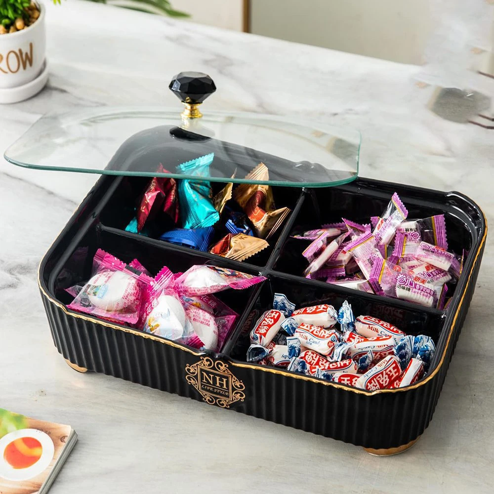 طبق تسالي مقسم لايف استايل – اسود