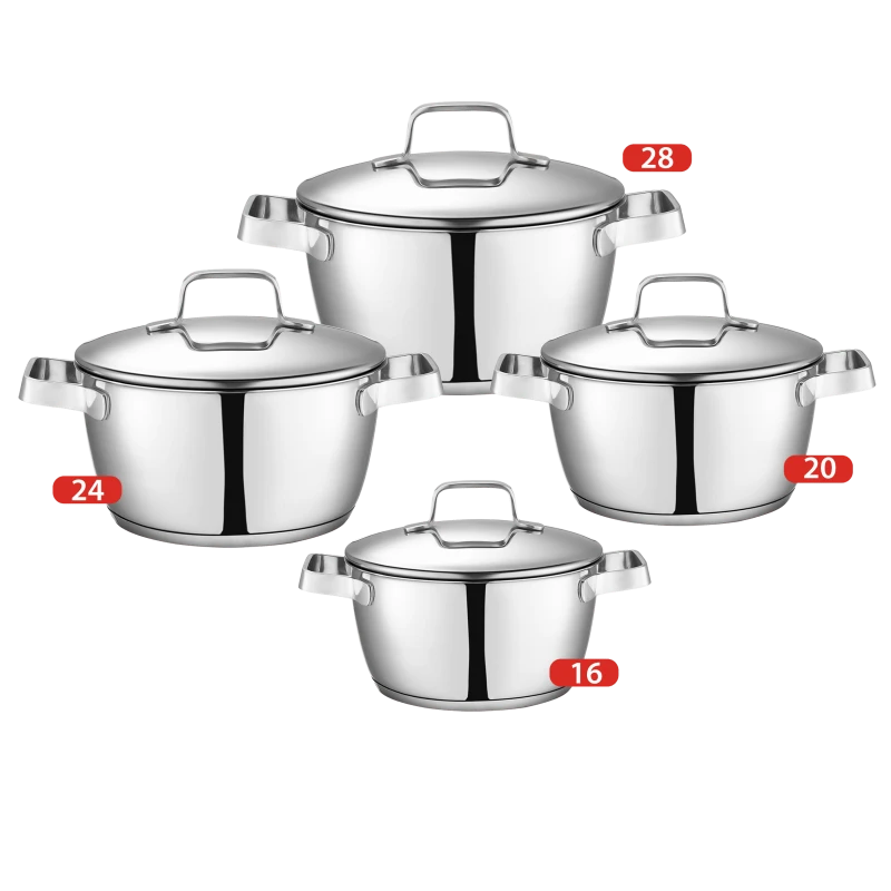 طقم حلل زهران ستانلس ستيل اوبتيما - مقاس 16،20،24،28