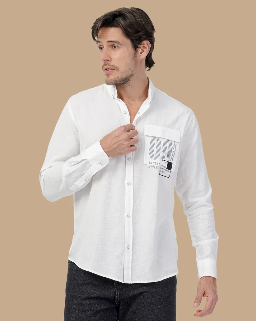 قميص  رجالي White Cotton shirt